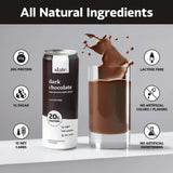 Slate Milk Dark Chocolate Shake with all-natural ingredients, 20g protein, zero sugar, and real cocoa.