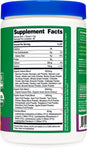 Nutricost Super Greens Powder supplement facts label.