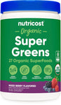 Nutricost Organic Super Greens Powder front view.