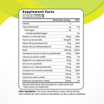 Nutrition facts label showing serving size, ingredients, and detailed vitamin and mineral breakdown for the Hydration + Electrolytes product.