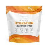 Front view of Type Zero Hydration Stick Packs Tangerine flavor, emphasizing electrolytes, vitamins, and clean hydration benefits.