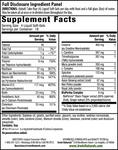 Supplement Facts label for Amazing Grass Super Greens Capsules, detailing the proprietary greens blend and vitamin content.