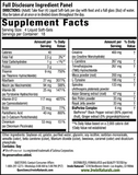 Supplement Facts label for Amazing Grass Super Greens Capsules, detailing the proprietary greens blend and vitamin content.