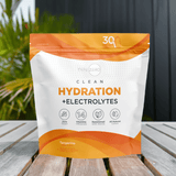 Type Zero Hydration Stick Packs Tangerine flavor pouch on outdoor table, promoting clean hydration with zero sugar and natural ingredients.