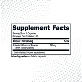 Supplement facts for TypeZero Activated Charcoal Capsules