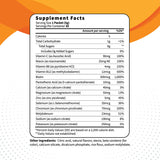 Supplement facts label for Type Zero Hydration Stick Packs showing vitamin and electrolyte content per serving for fitness and hydration support.