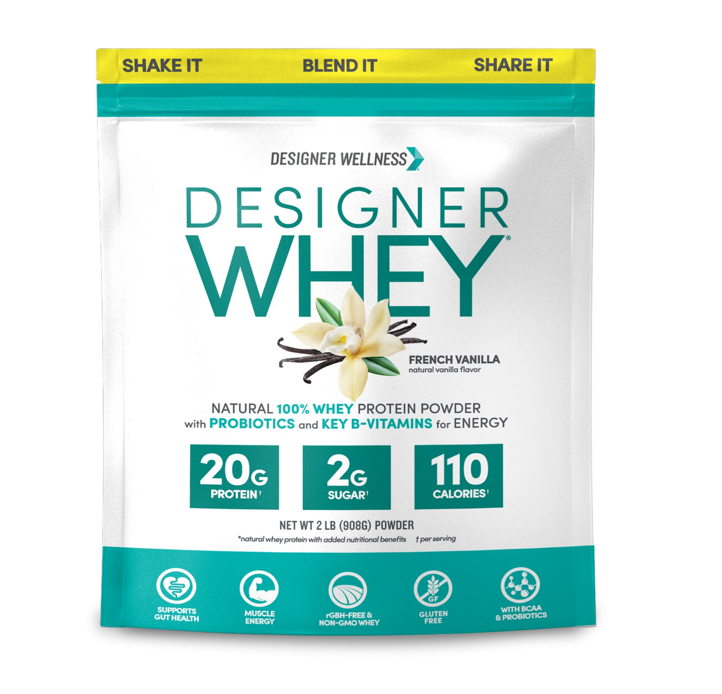 Vanilla Designer Whey 2 lb: 100% Whey Protein Powder- Designer Protein