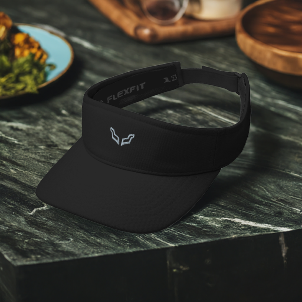 Velite Armor Performance Visor - Lightweight Style & Functionality in sleek black with low-profile design, ideal for workouts or casual wear.