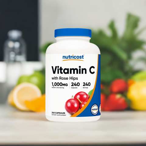 Premium Vitamin C with Rose Hips Capsules - Nutricost - Velite Armor