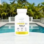 Vitamin D3 Softgels 2000 IU bottle outdoors