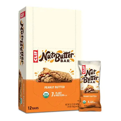 Clif Organic Nut Butter Filled Energy Bars Peanut Butter 12 pack – USDA organic, 7g plant protein, non-GMO healthy snack