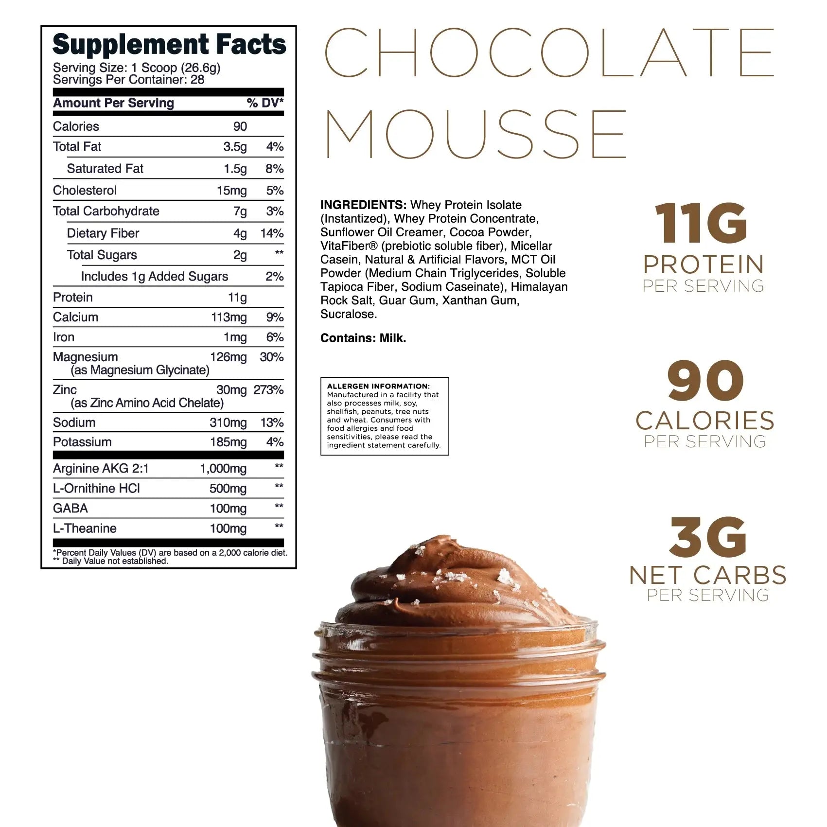 Nighttime Shake Chocolate Mousse Protein - TransformHQ 