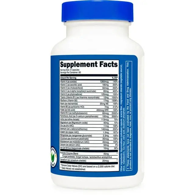 Nutricost Multivitamin With Probiotics (Unisex) 120 Vegetarian Capsules