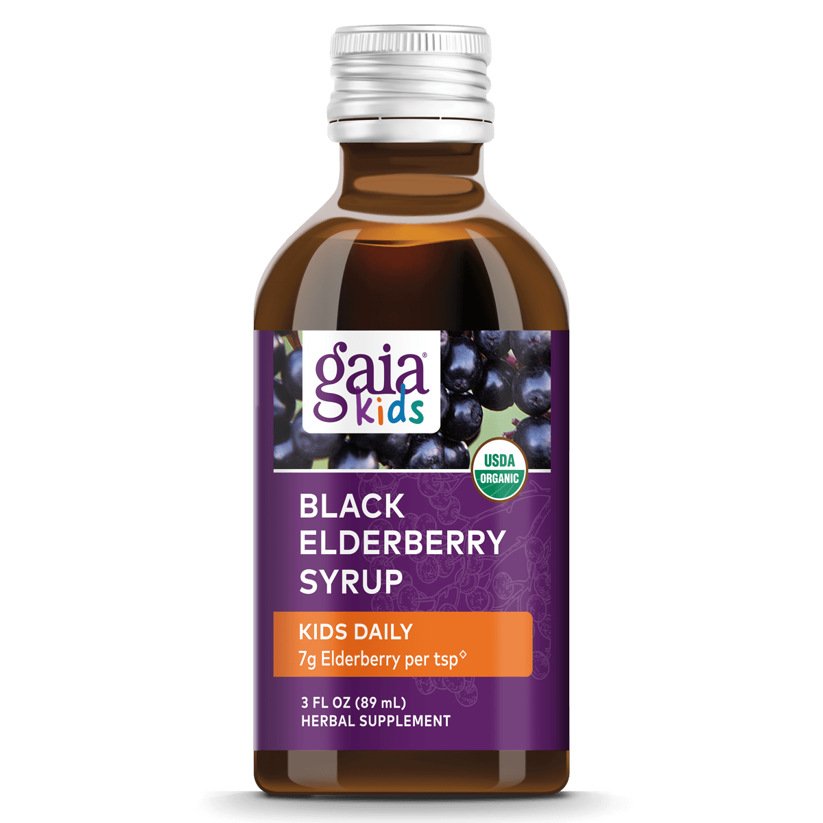 GaiaKids® Black Elderberry Syrup - Kids Daily - 3 oz (COG)