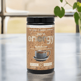 Perk Energy Tan Mocha Latte container on table