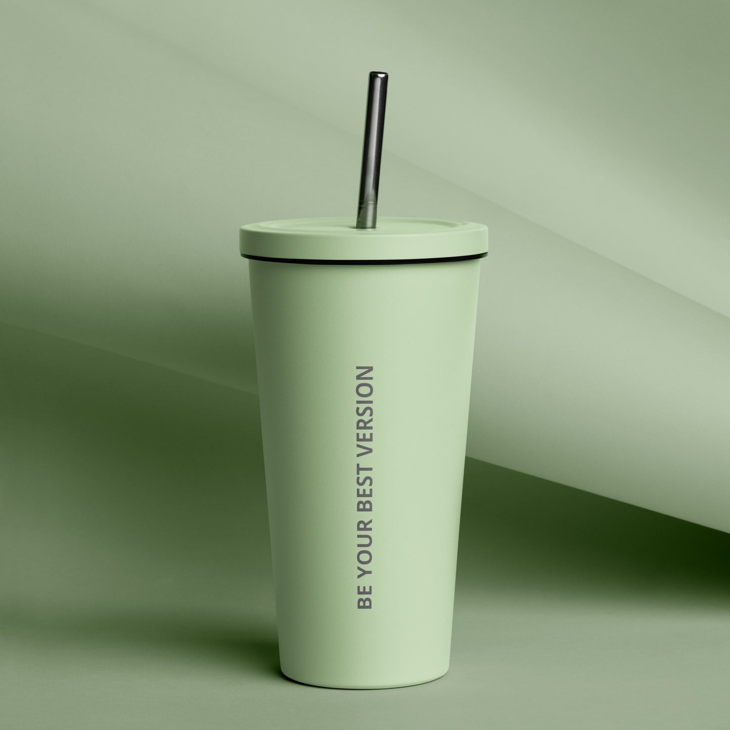 Velite Armor Insulated Tumbler in pastel green with motivational quote, combining functionality and style for daily hydration.