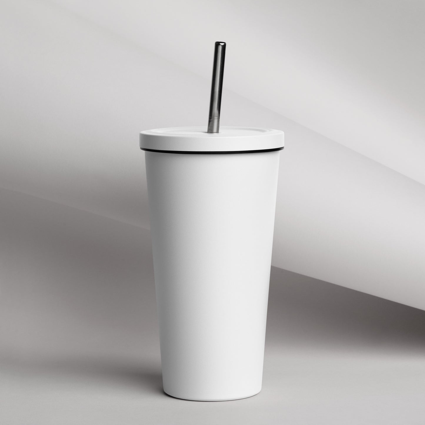 Minimalist white Velite Armor Insulated Tumbler without text, ideal for clean, modern kitchen and dining aesthetics.
