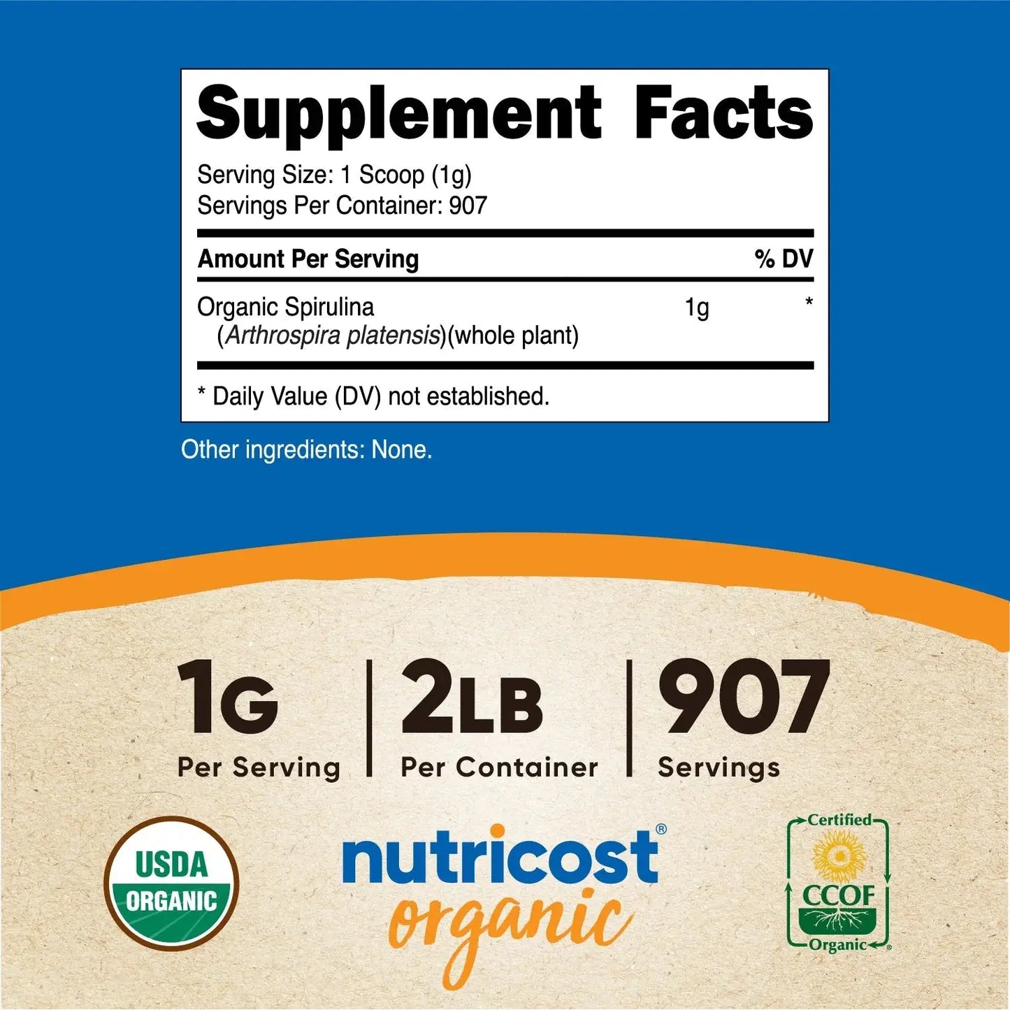 Spirulina Powder (Organic) - Nutricost