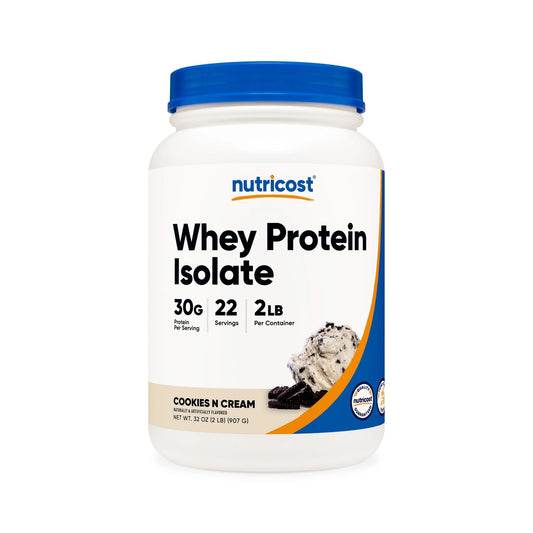 Whey Protein Isolate Powder - Cookies & Cream (2 LB) | Nutricost