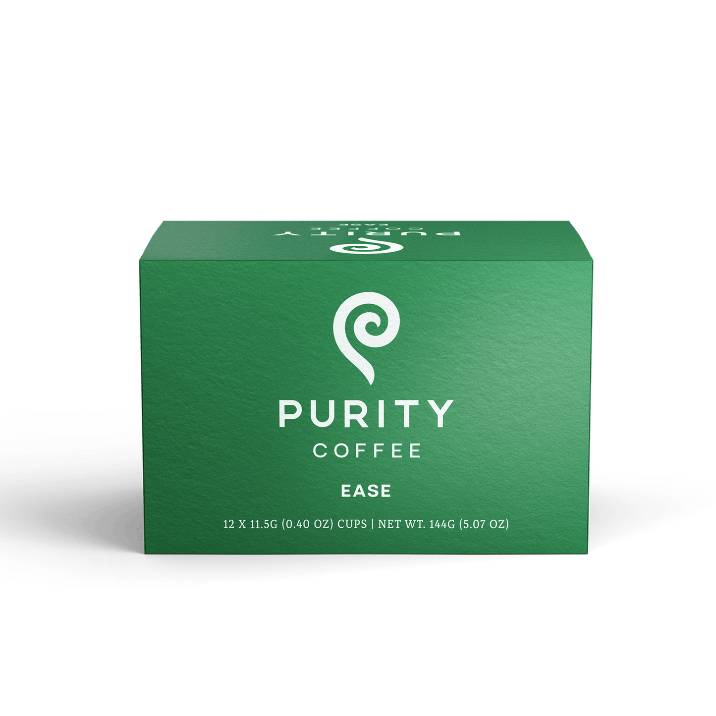 EASE: Dark Roast Pods - Organic Coffee box with 12 single-serve Purity Pods™, featuring USDA Organic certified, low acid, full-bodied blend.