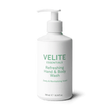 Front view of Velite Essentials Citrus Fresh Body Wash bottle, featuring clean design and citrus scent ideal for vegan and moisturizing skincare.