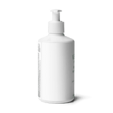 Side view of Velite Essentials Citrus Fresh Body Wash bottle with pump, showcasing minimalist packaging for eco-conscious personal care routines.
