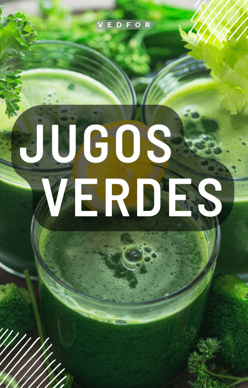 Portada de recetas saludables sobre jugos verdes 