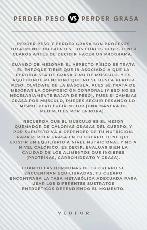 Informacion sobre perder peso vs perder grasa 